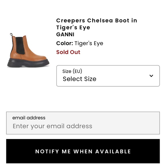 Ganni Creepers Chelsea Tan Ankle Boots in Tiger’s Eye 👁️ 🐅 - Picture 6 of 12